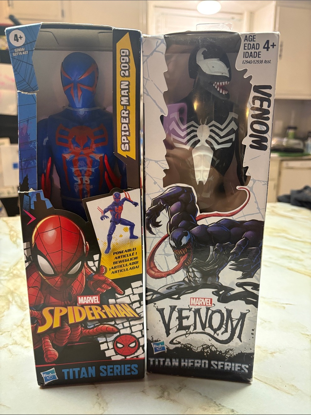 Marvel Spider-Man Titan Series & Venom Titan Hero Figures - Black, Blue, Red